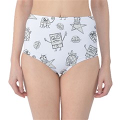 Doodle Bob Pattern Classic High-waist Bikini Bottoms