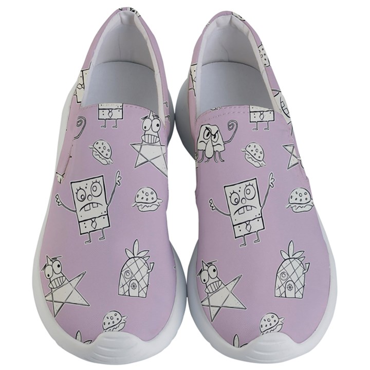 Doodle Bob Pattern Women s Lightweight Slip Ons