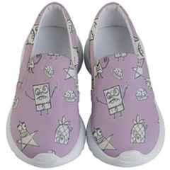 Doodle Bob Pattern Kid s Lightweight Slip Ons by Valentinaart