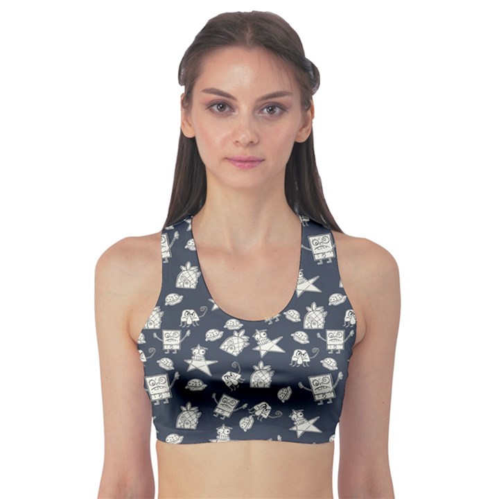 Doodle Bob Pattern Sports Bra