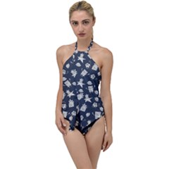 Doodle Bob Pattern Go With The Flow One Piece Swimsuit by Valentinaart