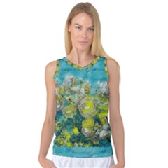 Bloom In Vintage Ornate Style Women s Basketball Tank Top by pepitasart