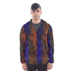 Colored Rusty Abstract Grunge Texture Print Hooded Windbreaker (men) by dflcprints