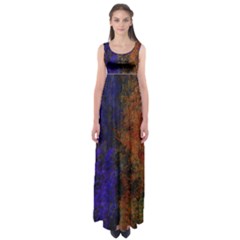 Colored Rusty Abstract Grunge Texture Print Empire Waist Maxi Dress by dflcprints
