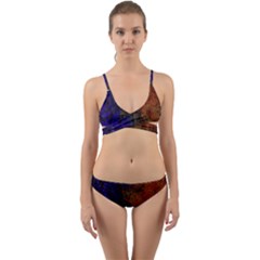 Colored Rusty Abstract Grunge Texture Print Wrap Around Bikini Set by dflcprints