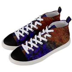 Colored Rusty Abstract Grunge Texture Print Men s Mid-top Canvas Sneakers by dflcprints