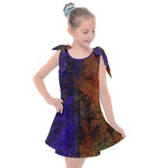 Colored Rusty Abstract Grunge Texture Print Kids  Tie Up Tunic Dress by dflcprints