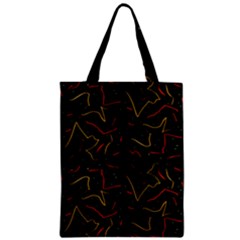 Lines Abstract Print Zipper Classic Tote Bag