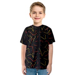 Lines Abstract Print Kids  Sport Mesh Tee