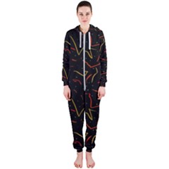 Lines Abstract Print Hooded Jumpsuit (ladies) 