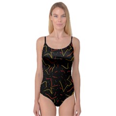 Lines Abstract Print Camisole Leotard 