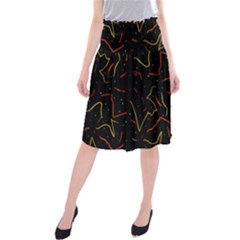 Lines Abstract Print Midi Beach Skirt