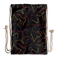 Lines Abstract Print Drawstring Bag (large)