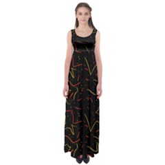 Lines Abstract Print Empire Waist Maxi Dress