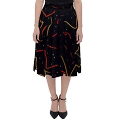 Lines Abstract Print Classic Midi Skirt