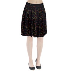 Lines Abstract Print Pleated Skirt