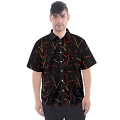 Lines Abstract Print Men s Short Sleeve Shirt