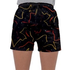 Lines Abstract Print Sleepwear Shorts