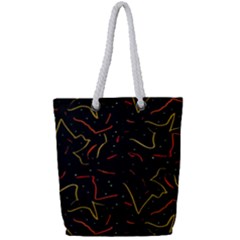 Lines Abstract Print Full Print Rope Handle Tote (small)