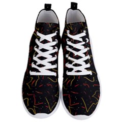 Lines Abstract Print Men s Lightweight High Top Sneakers