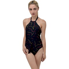 Lines Abstract Print Go With The Flow One Piece Swimsuit