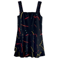 Lines Abstract Print Kids  Layered Skirt Swimsuit