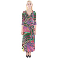 Delight  Quarter Sleeve Wrap Maxi Dress by nicholakarma