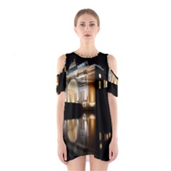 Menin Gate Ieper Monument Shoulder Cutout One Piece Dress by Simbadda