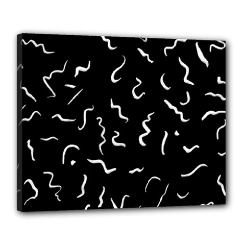 Scribbles Lines Drawing Picture Canvas 20  X 16  (stretched)