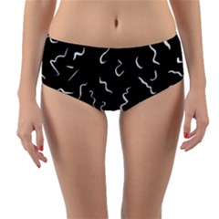 Scribbles Lines Drawing Picture Reversible Mid-waist Bikini Bottoms