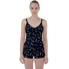 Scribbles Lines Drawing Picture Tie Front Two Piece Tankini by Simbadda