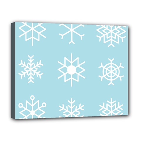 Snowflakes Winter Graphics Weather Canvas 14  X 11  (stretched) by Simbadda