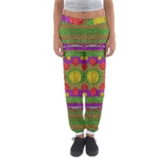 Flowers In Rainbows For Ornate Joy Women s Jogger Sweatpants by pepitasart