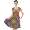 Flowers In Rainbows For Ornate Joy Cap Sleeve Midi Dress View1