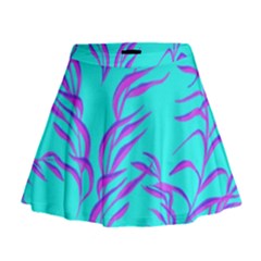 Branches Leaves Colors Summer Mini Flare Skirt by Simbadda