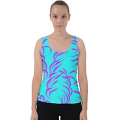 Branches Leaves Colors Summer Velvet Tank Top by Simbadda