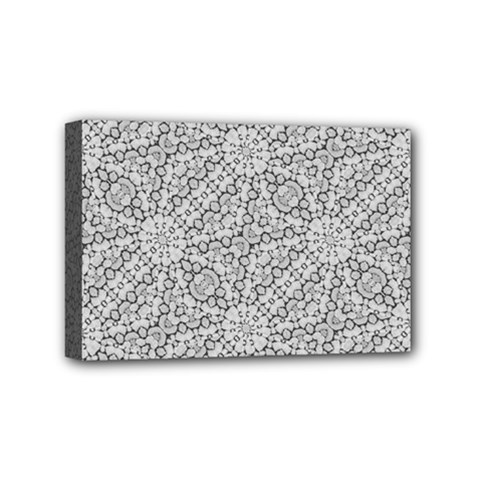 Geometric Grey Print Pattern Mini Canvas 6  X 4  (stretched)