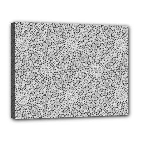 Geometric Grey Print Pattern Canvas 14  X 11  (stretched)