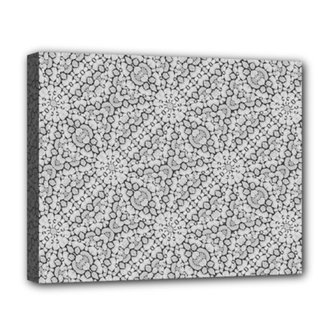 Geometric Grey Print Pattern Deluxe Canvas 20  X 16  (stretched)