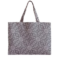 Geometric Grey Print Pattern Zipper Mini Tote Bag