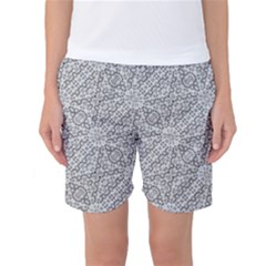 Geometric Grey Print Pattern Women s Basketball Shorts by dflcprints