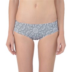 Geometric Grey Print Pattern Classic Bikini Bottoms