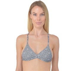 Geometric Grey Print Pattern Reversible Tri Bikini Top