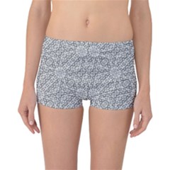 Geometric Grey Print Pattern Reversible Boyleg Bikini Bottoms