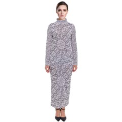 Geometric Grey Print Pattern Turtleneck Maxi Dress by dflcprints