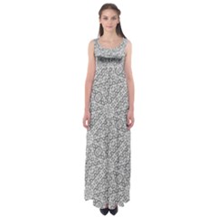 Geometric Grey Print Pattern Empire Waist Maxi Dress