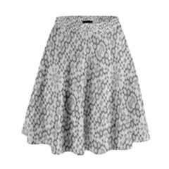 Geometric Grey Print Pattern High Waist Skirt