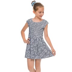 Geometric Grey Print Pattern Kids Cap Sleeve Dress by dflcprints