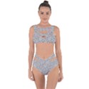 Geometric Grey Print Pattern Bandaged Up Bikini Set  View1