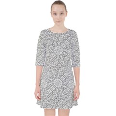 Geometric Grey Print Pattern Pocket Dress